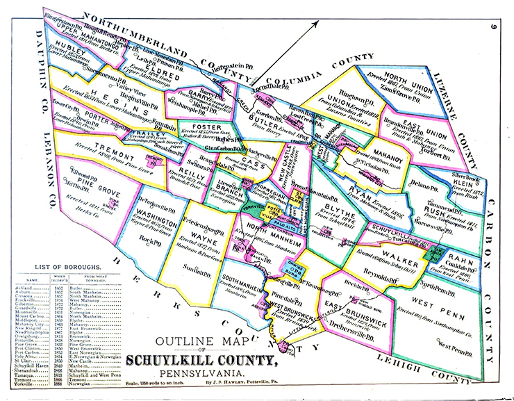 1881 map of Schuylkill Co 